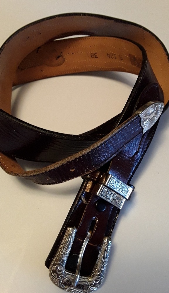 Nocona Leather Belt With Zoooz Buckle-Size 38